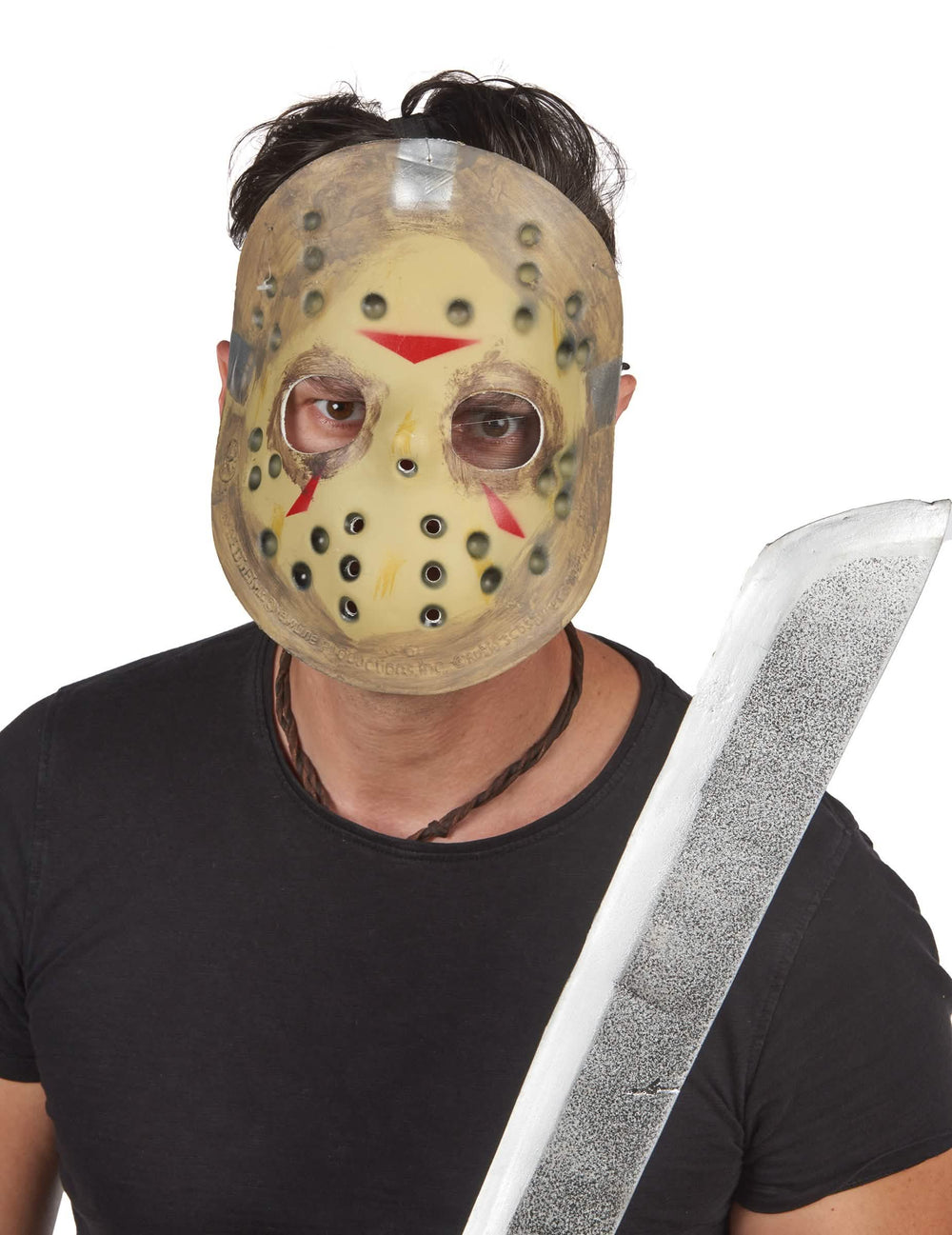 Muovinen machete, jota käytetään puolinaamarin Jason Perjantai 13. päivä kanssa