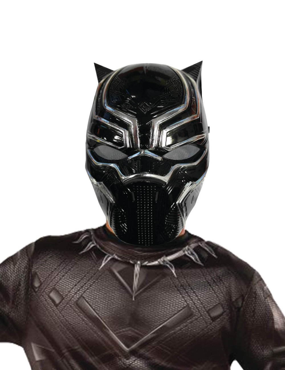 Demi-masque Black Panther pour enfant noir et argenté