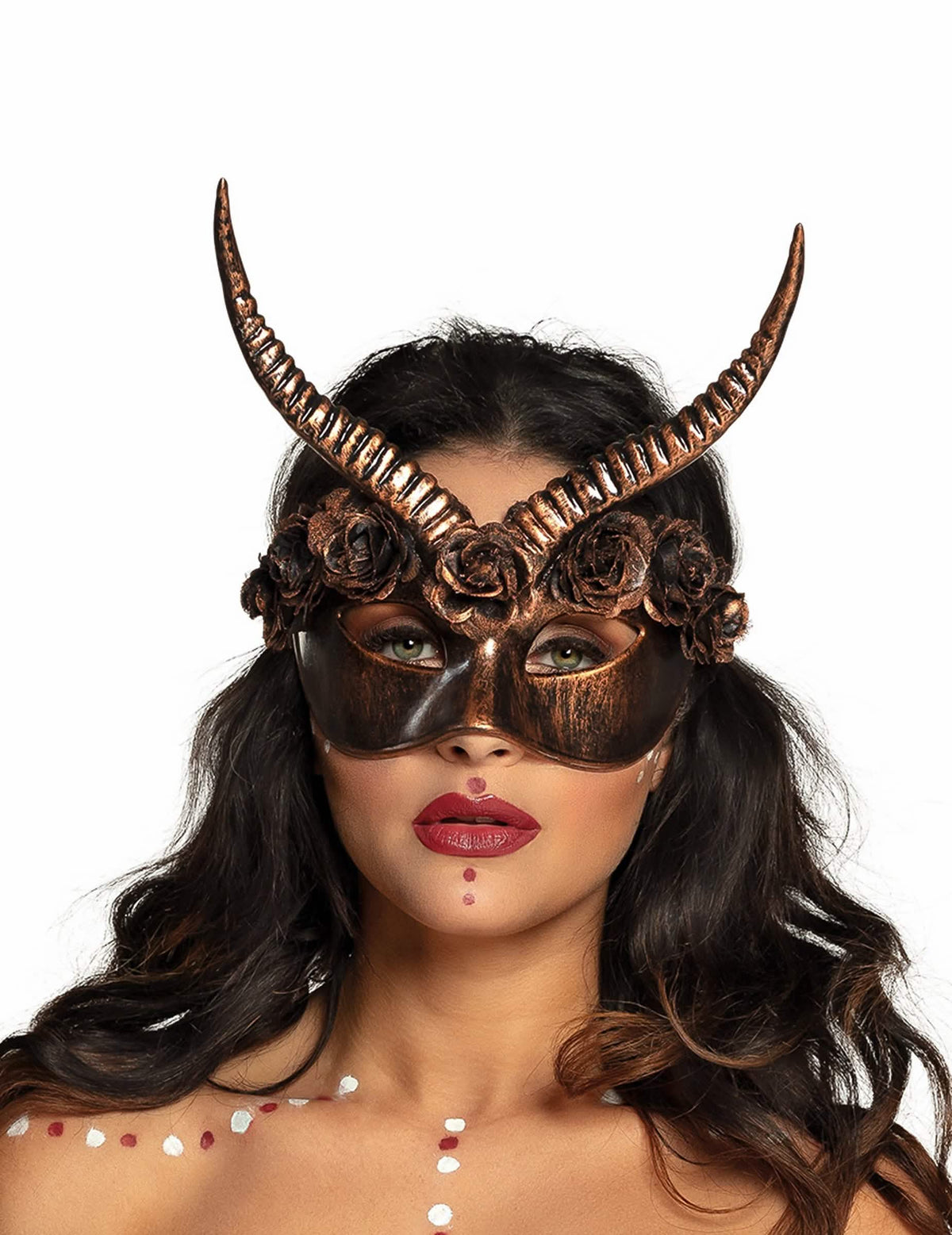 Puolinaamio seksikkäät steampunk aikuiset pronssinvärinen sarvilla ja ruusuilla