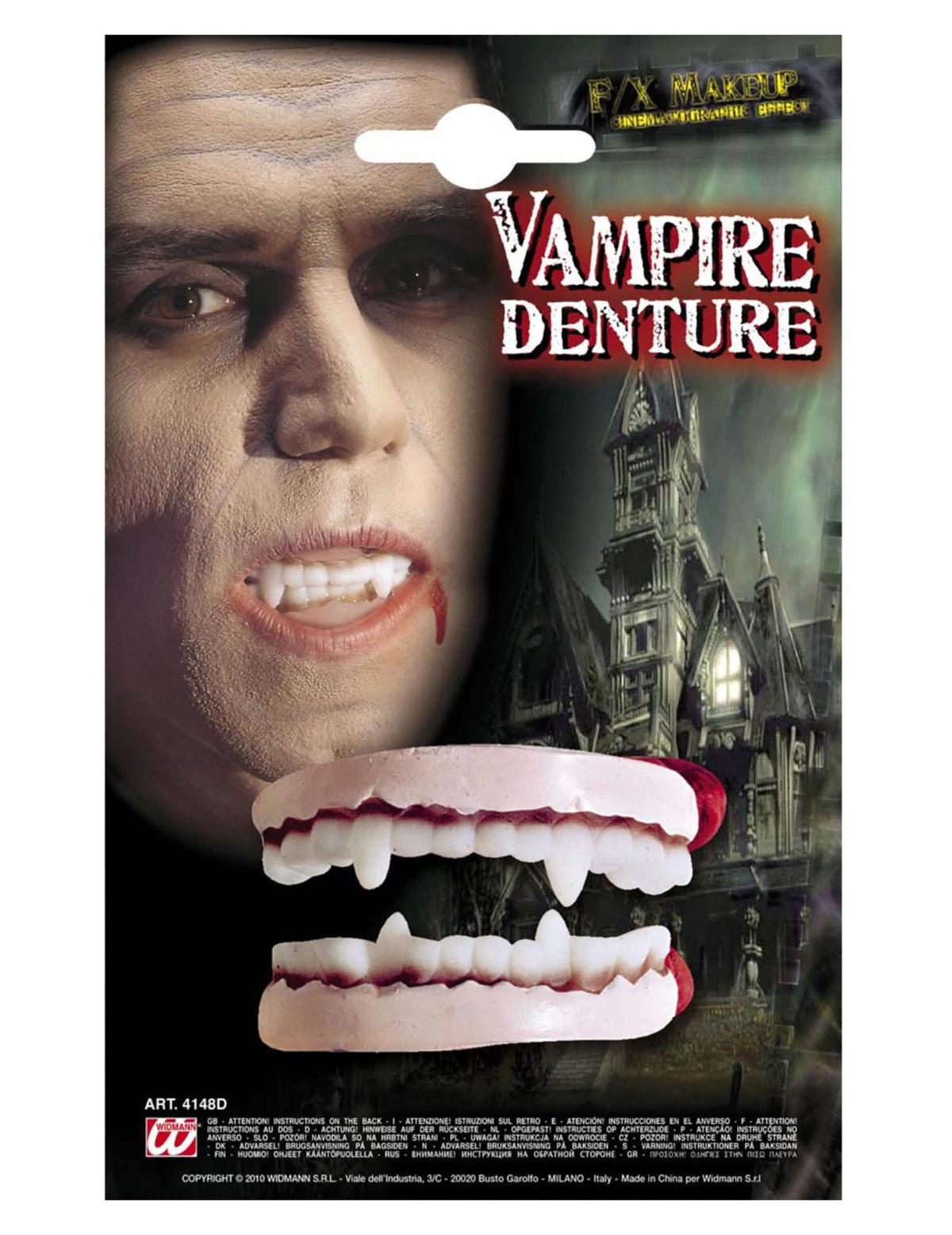 Vampyyrin tekohampaat aikuiset valkoinen ja verinen