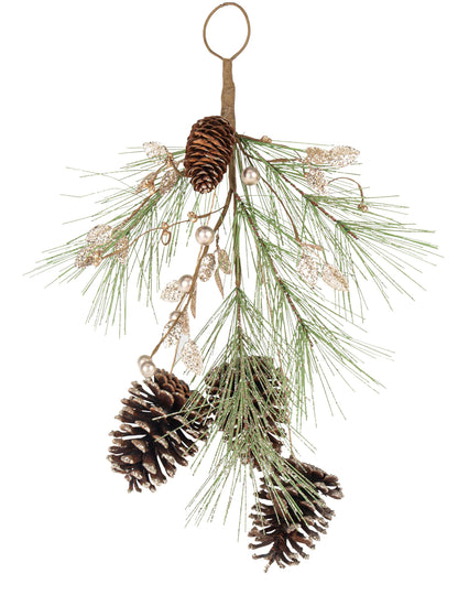 Descente pommes de pin pour sapin paillettes champagne et doré
