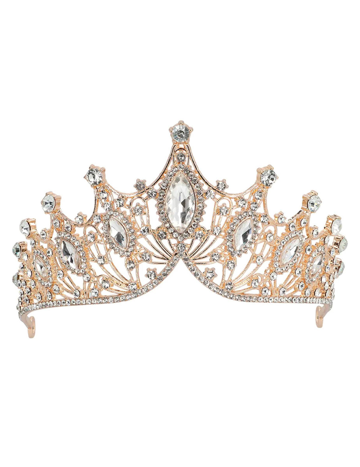 Kuninkaallinen metallinen tiara ruusukulta aikuisille
