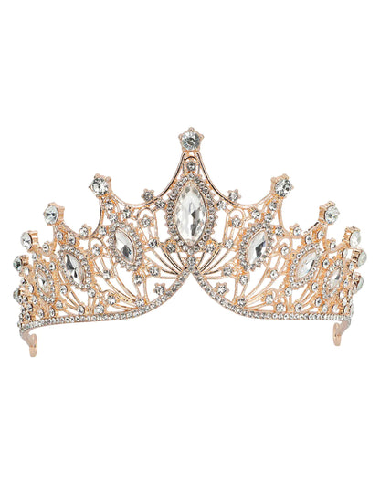 Kuninkaallinen metallinen tiara ruusukulta aikuisille