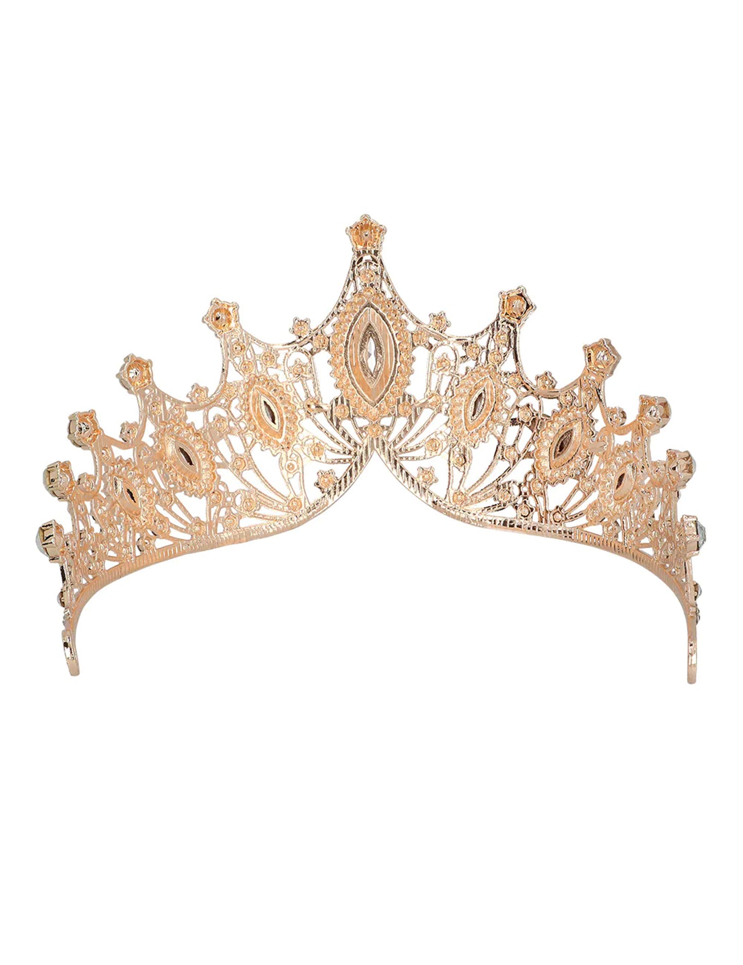 Kuninkaallinen metallinen tiara ruusukulta aikuisille