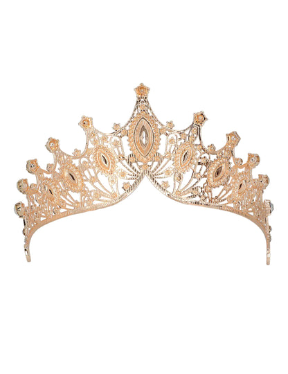 Kuninkaallinen metallinen tiara ruusukulta aikuisille