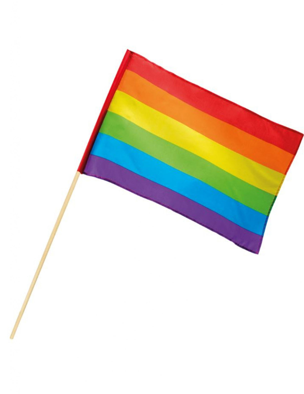 Drapeau arc-en-ciel pour adulte multicolore avec tige en bois