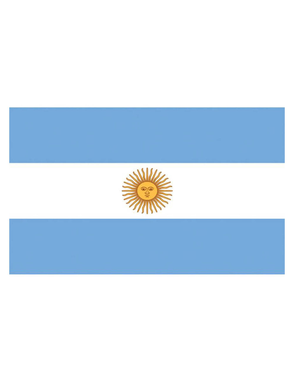 Vue de face du drapeau Argentine