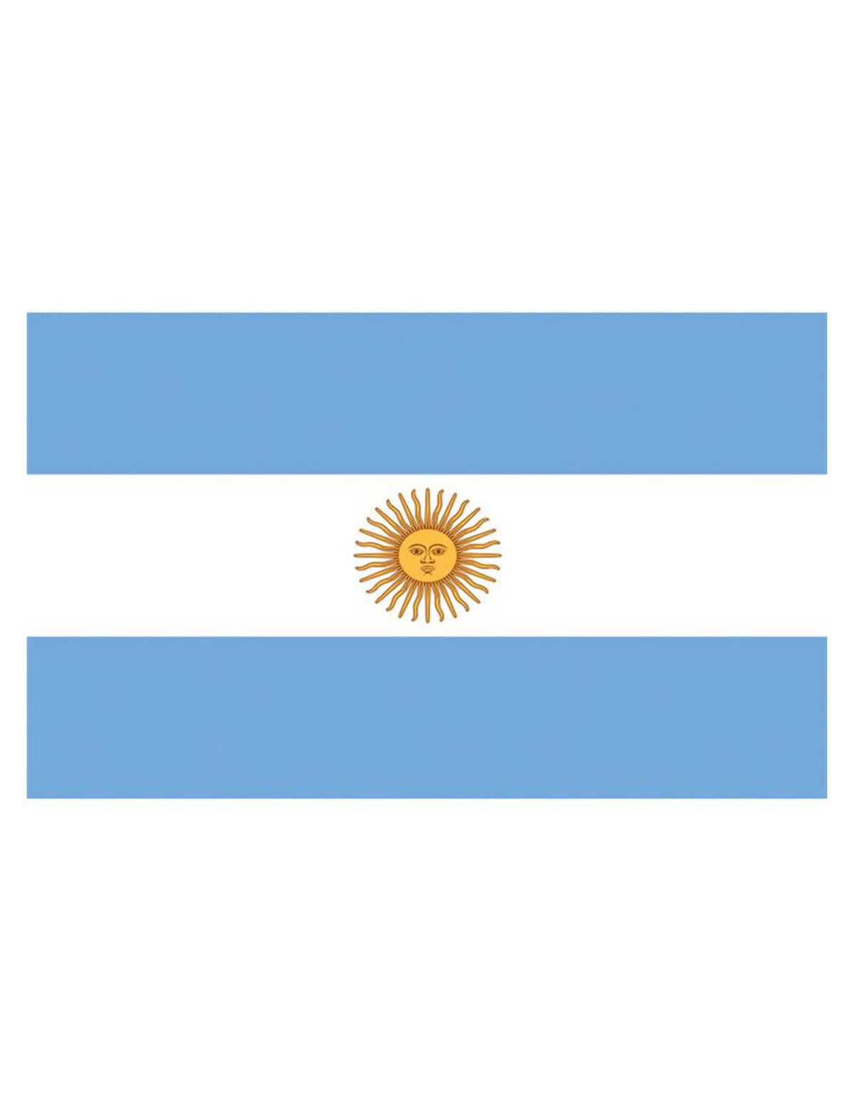 Vue de face du drapeau Argentine