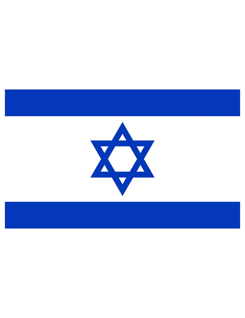 Vue de face du drapeau Israël