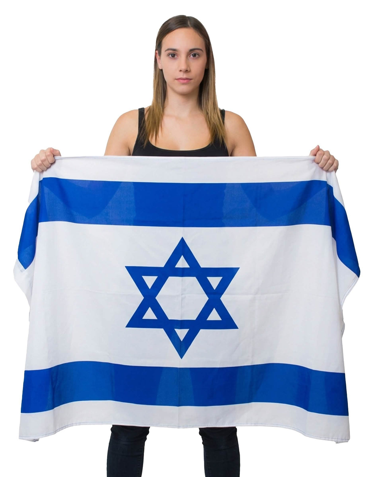 Drapeau Israël pour adulte bleu et blanc en tissu