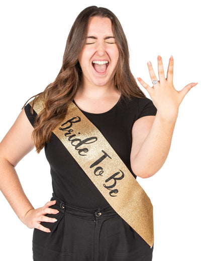 Écharpe Bride to Be EVJF pour adulte dorée