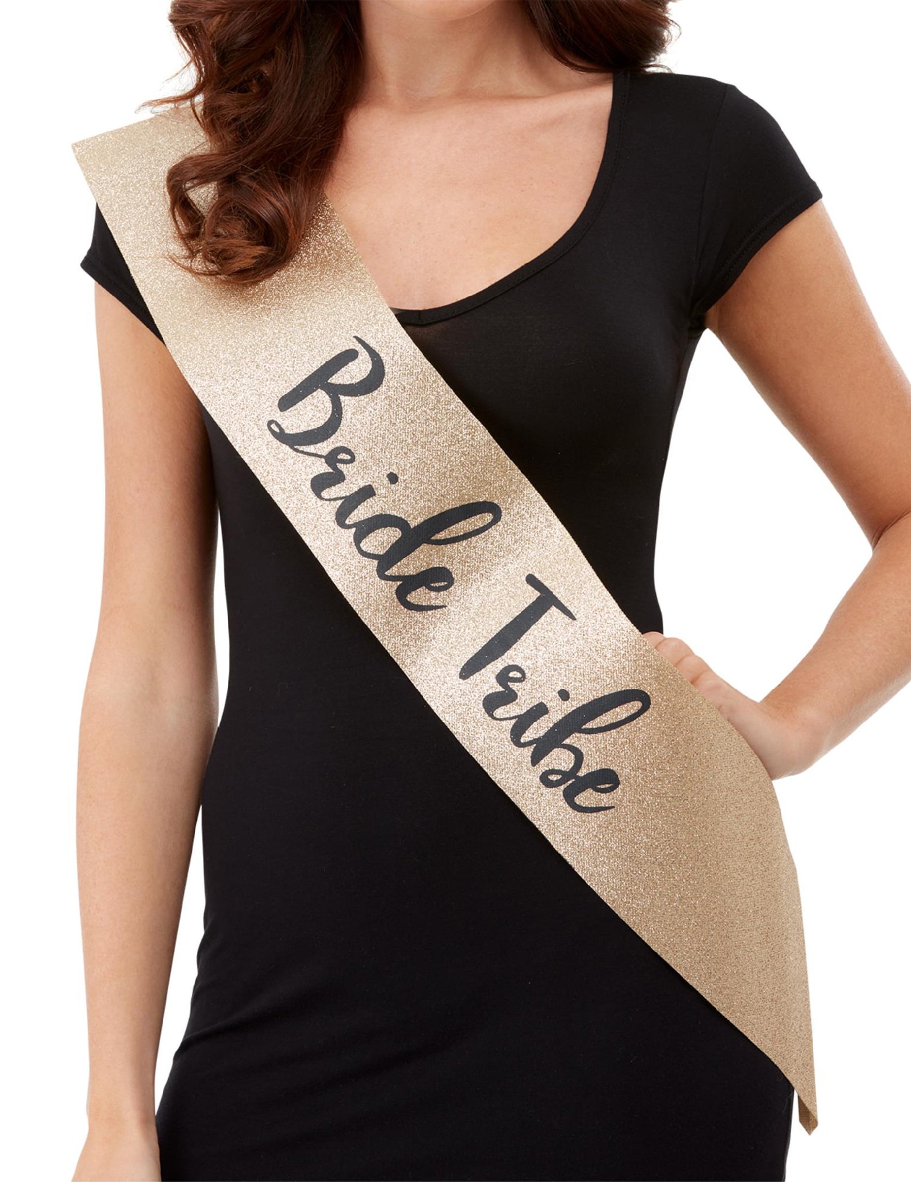 Echarpe Bride Tribe EVJF pour adulte dorée pailletée