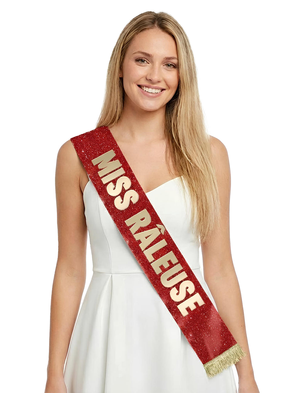 Echarpe Miss Râleuse pour femme rouge à paillettes