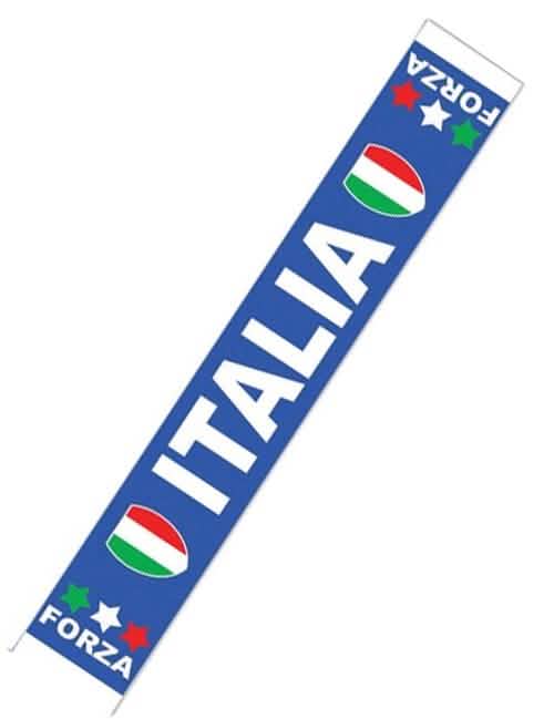 Fanihuivi italialle aikuiset sininen, jossa tekstit Italia ja Forza