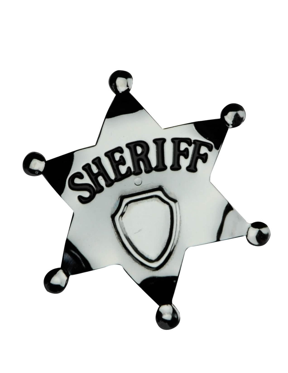 Étoile de sheriff pour adulte et enfant argentée
