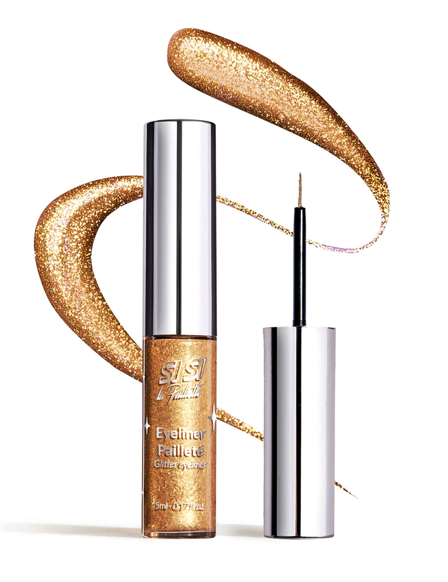 Metallinhohtoinen kultainen kimalle-eyeliner Si si la paillette™