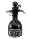 Fiole magie noire de sorcière pour Halloween noire avec pendentif croissant de lune et ruban