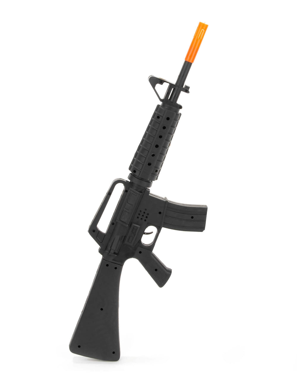 Fusil d'assaut sonore M16 pour soldat noir en plastique avec embout orange