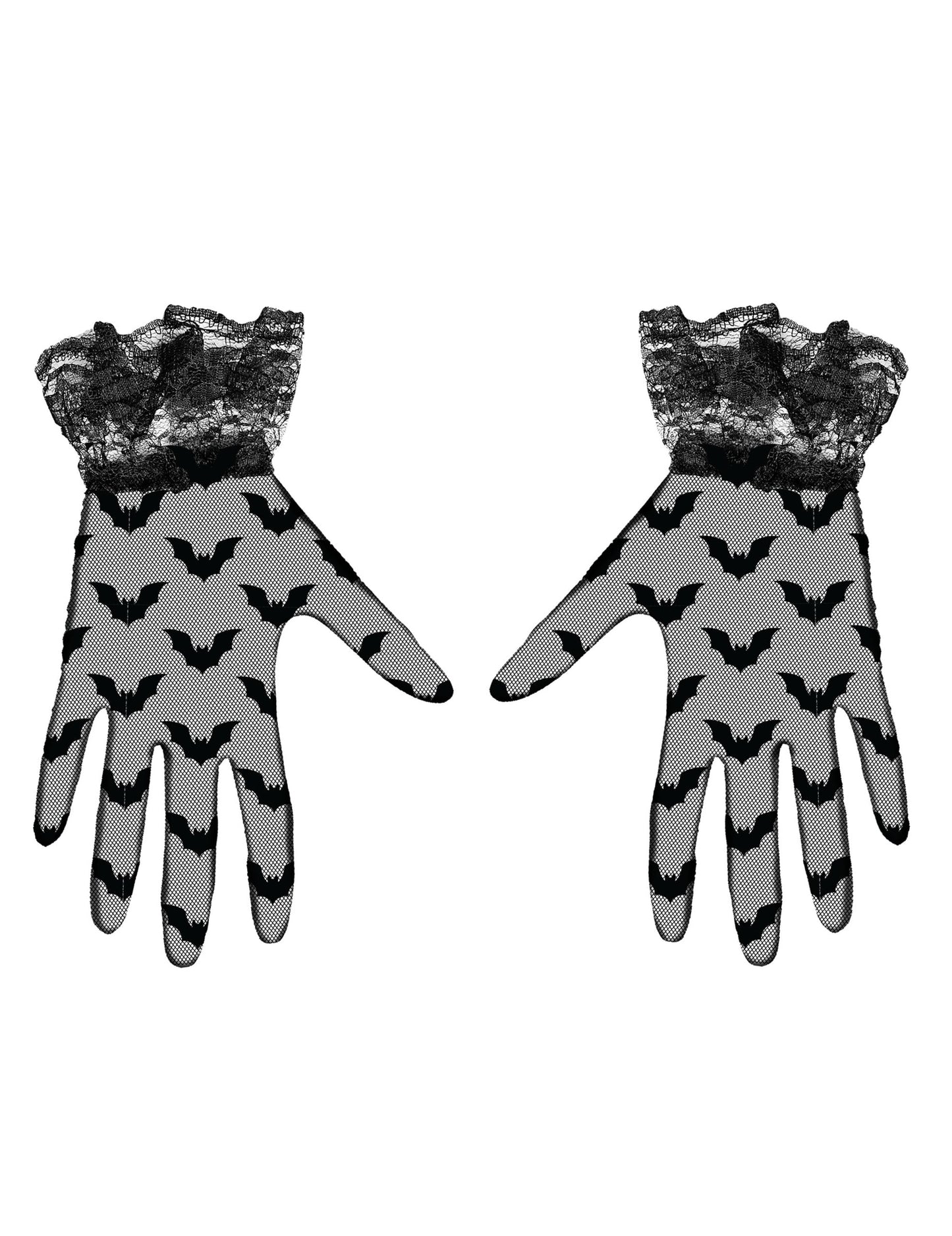 Vue de face des gants courts chauve-souris pour adulte