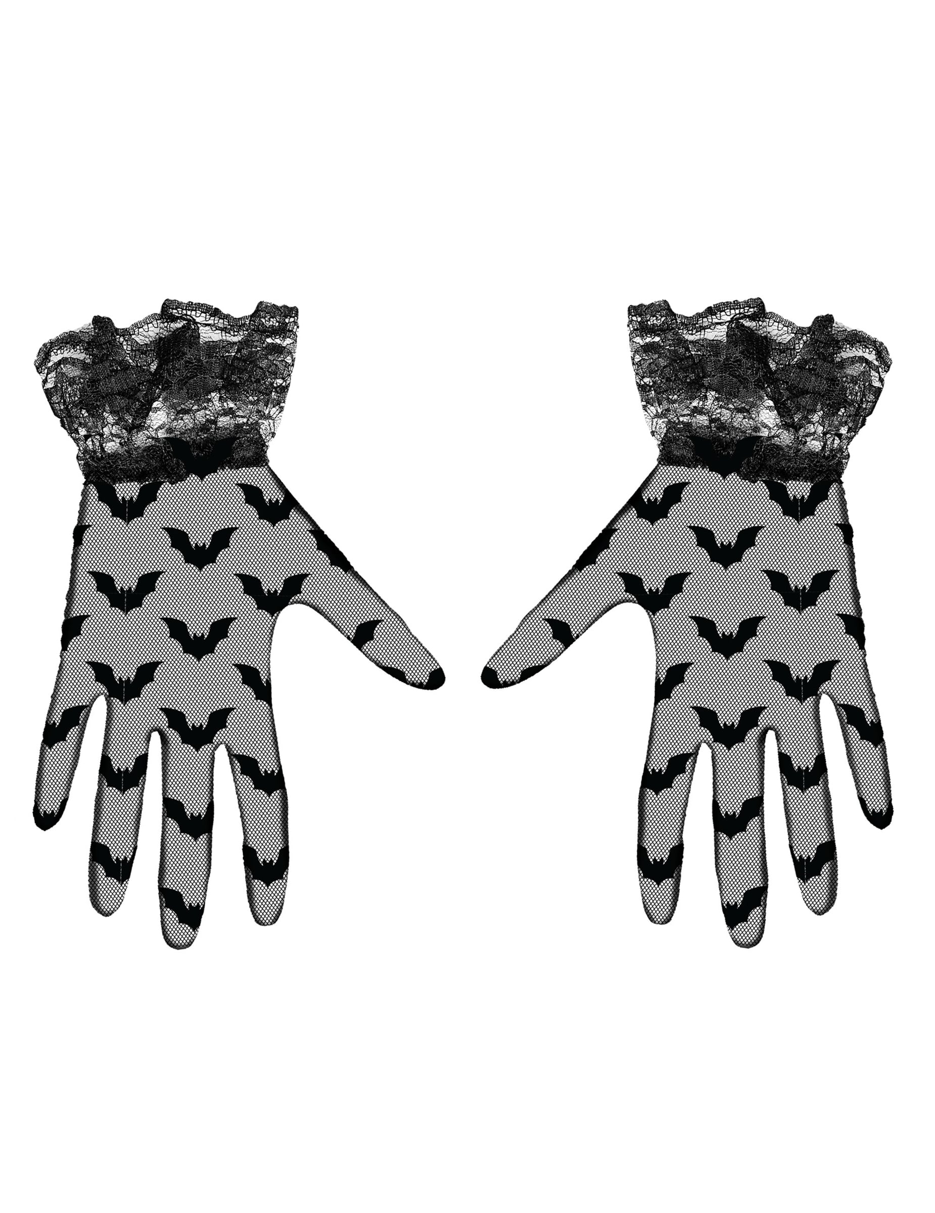 Vue de face des gants courts chauve-souris pour adulte