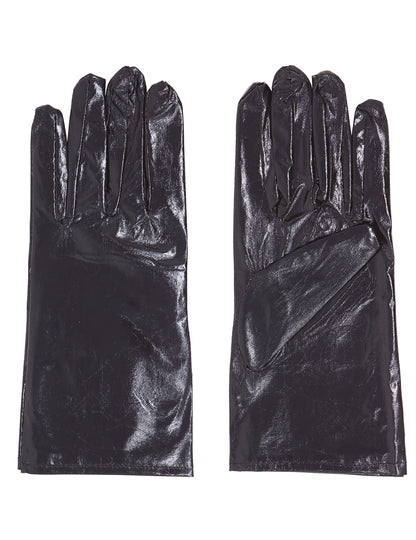 Vue de face et de dos des gants effet cuir pour femme