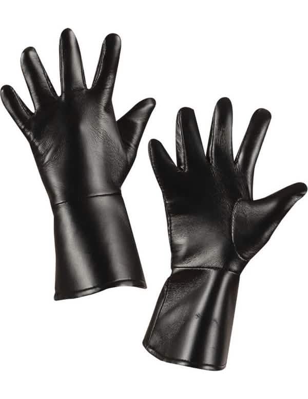 Gants faux cuir pour enfant noirs