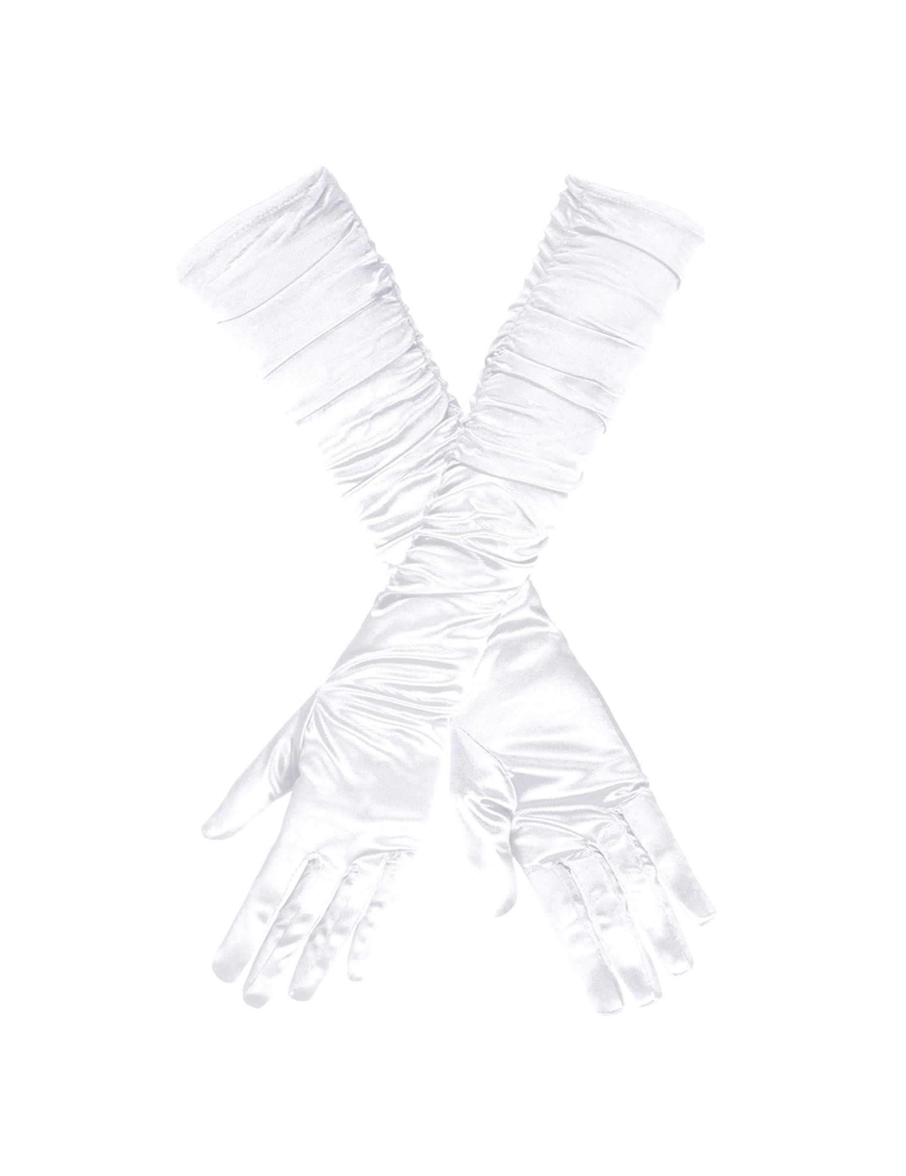 Vue à plat des gants longs satinés pour femme