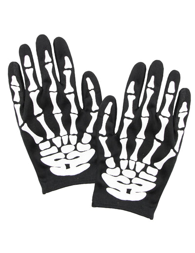 Gants squelette pour adulte noirs et blancs