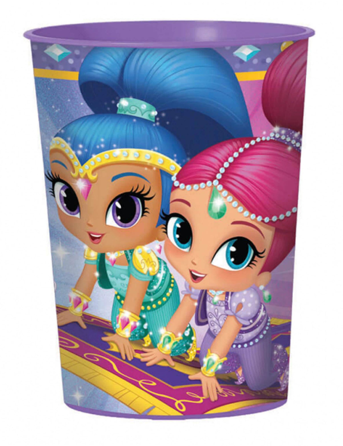 Shimmer et Shine -muovimuki lapsille violetti 455 ml
