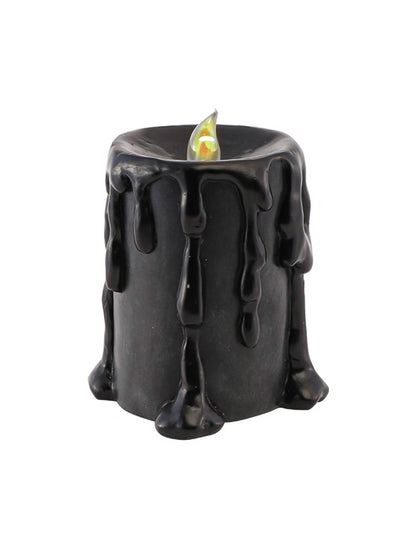 Suuri koristeellinen kynttilä mustaa hartsia LED-valolla 10 x 8,5 x 12 cm