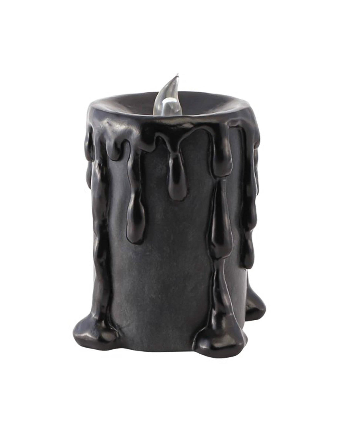 Suuri koristeellinen kynttilä mustaa hartsia LED-valolla 10 x 8,5 x 12 cm