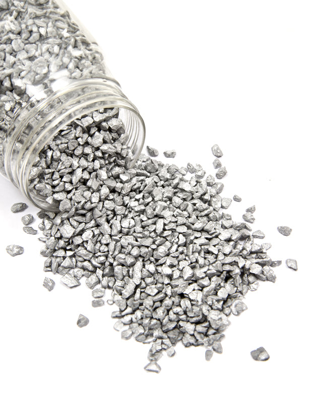 Gravillons argent pour décoration de fête couleur argent