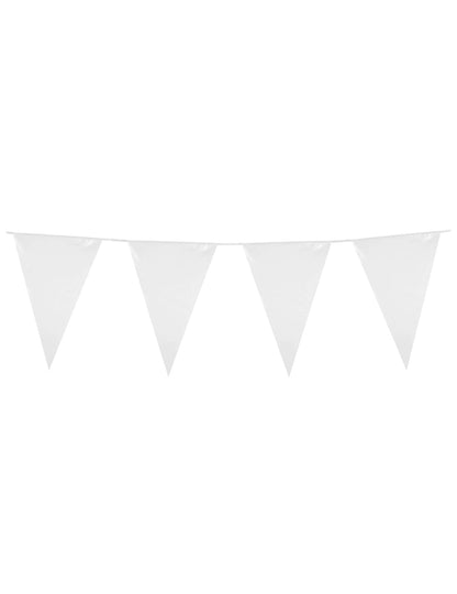 Guirlande à fanions blancs pour fête blanc 10m