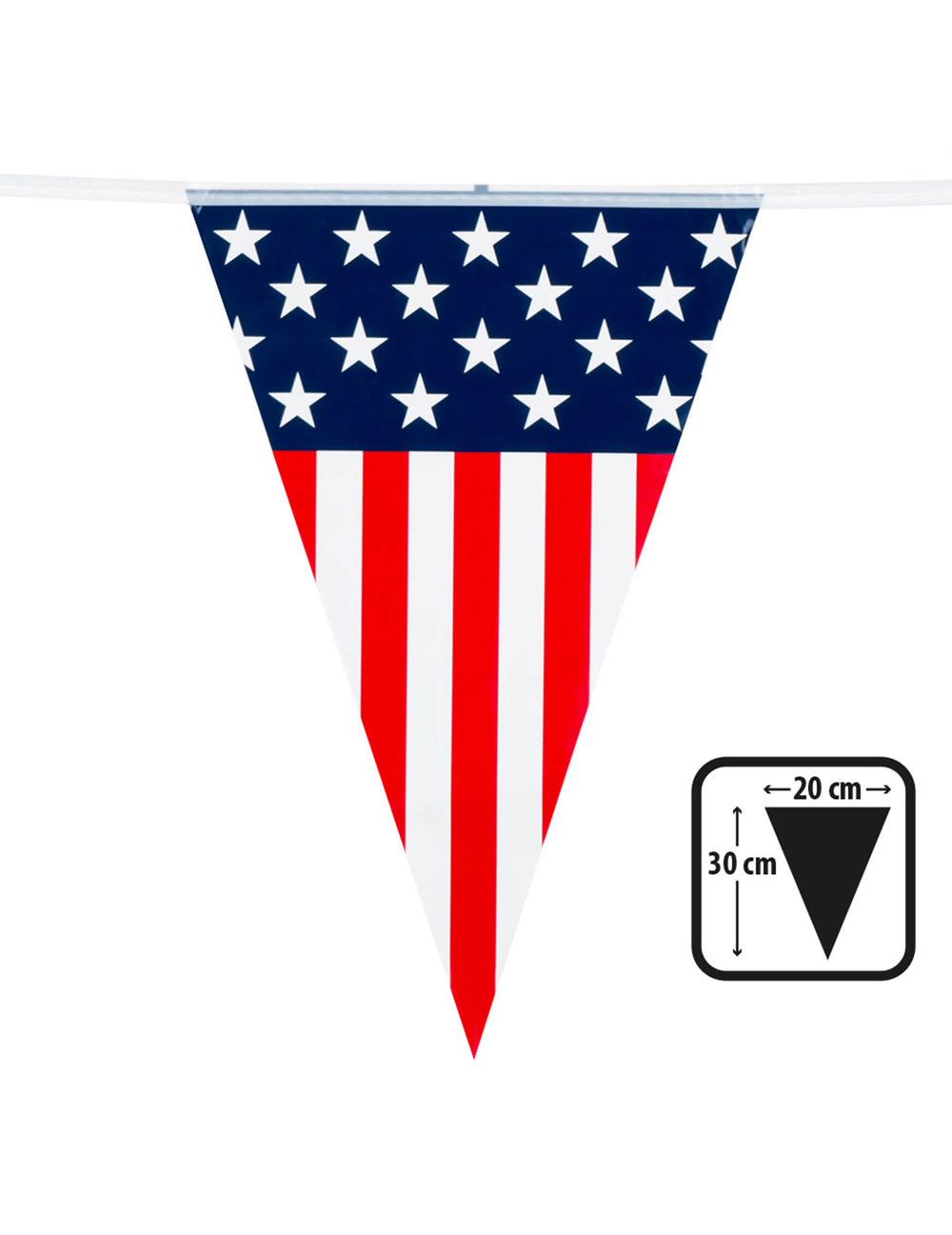 Yhden viirin mitat USA-lippuviirisarjassa