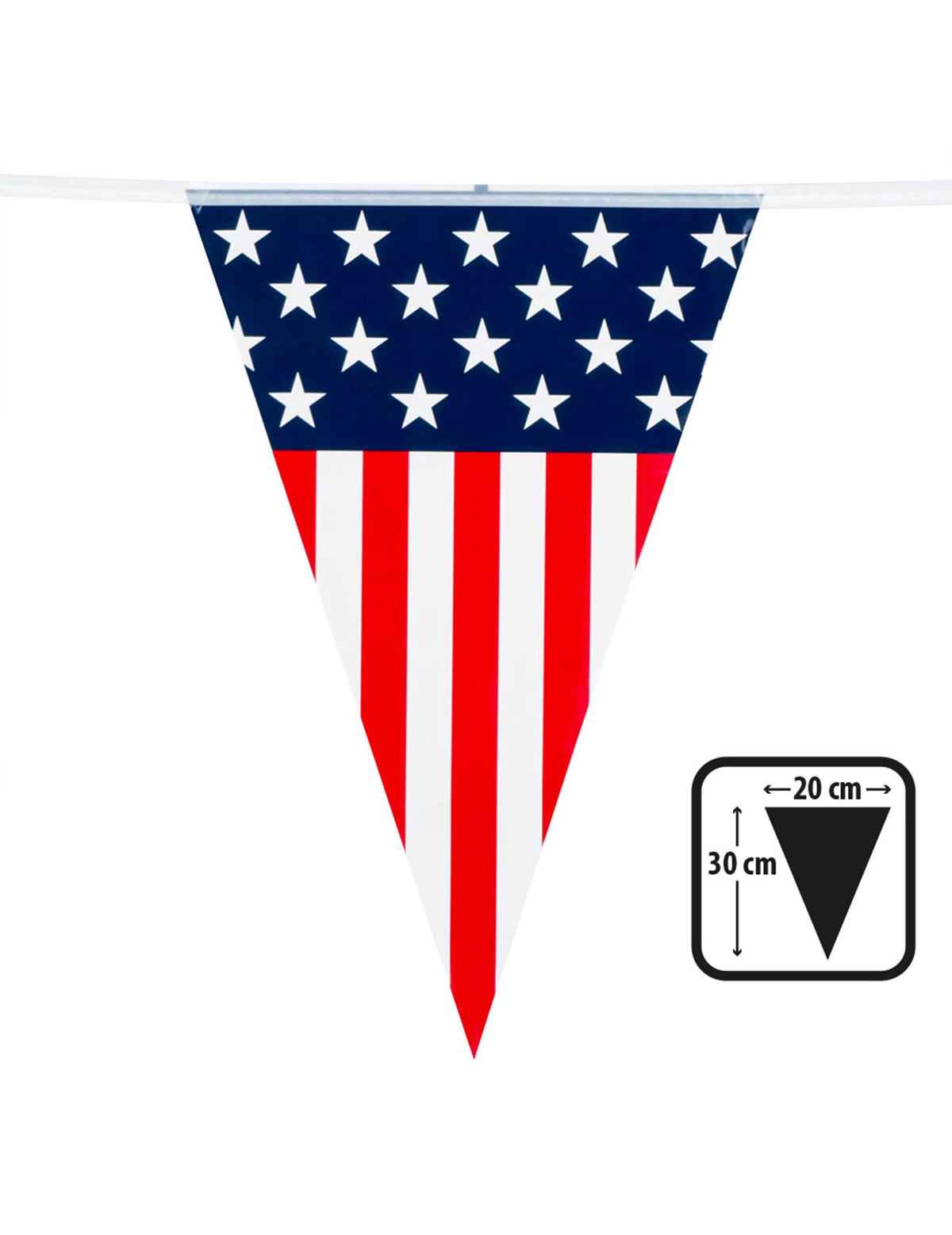 Yhden viirin mitat USA-lippuviirisarjassa