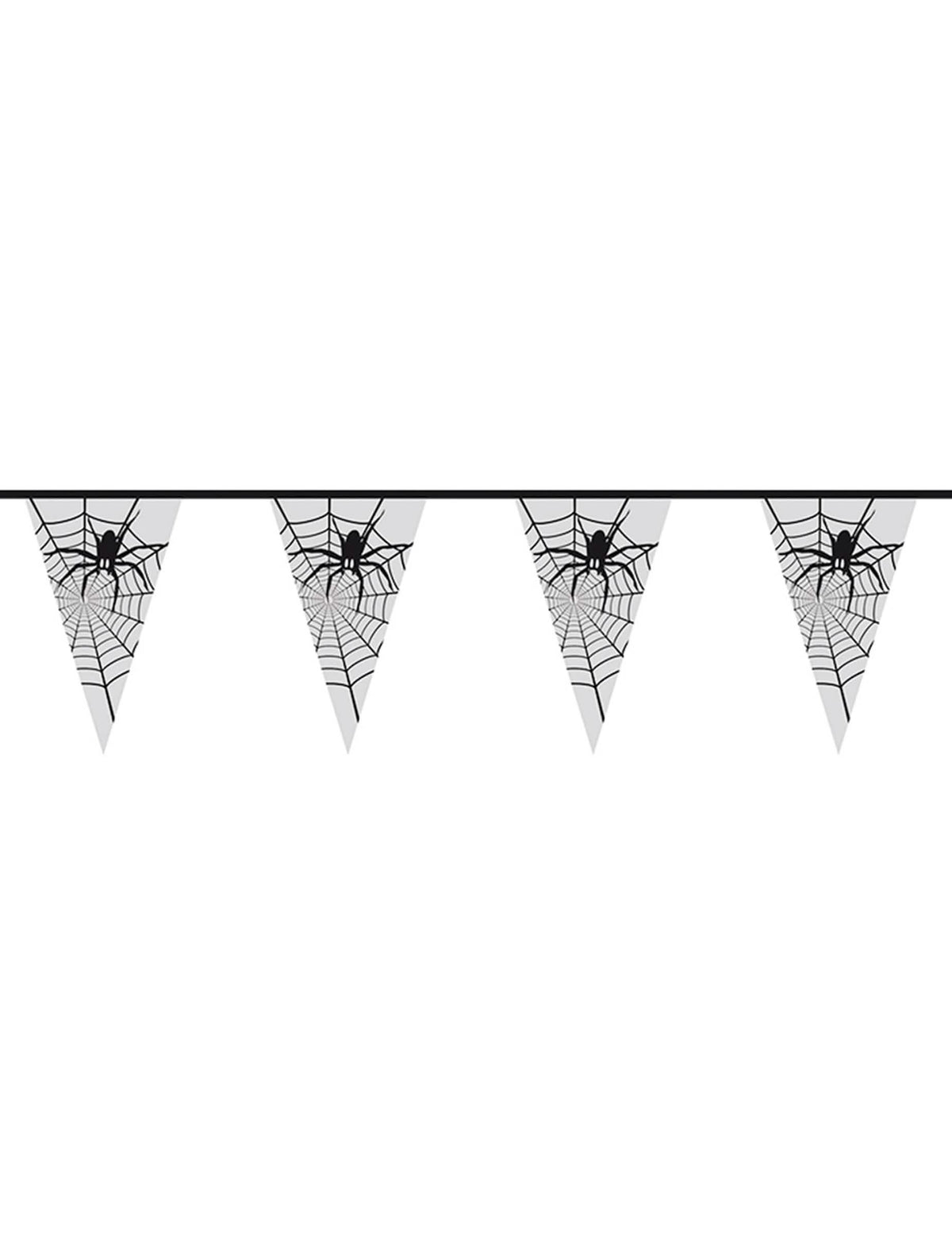 Guirlande araignée pour Halloween transparente et noire