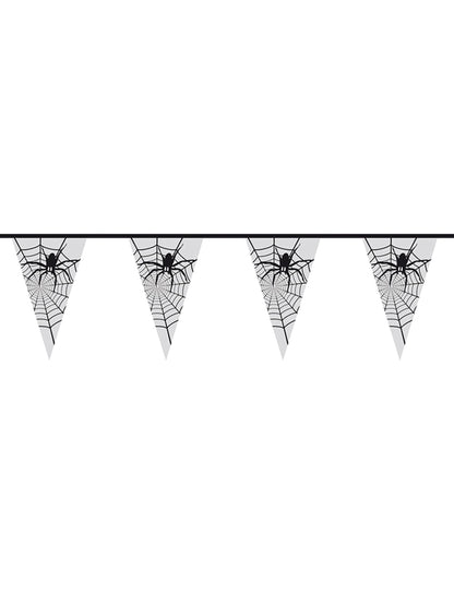 Guirlande araignée pour Halloween transparente et noire