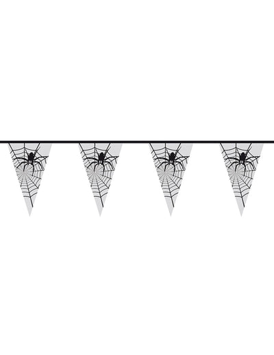 Guirlande araignée pour Halloween transparente et noire