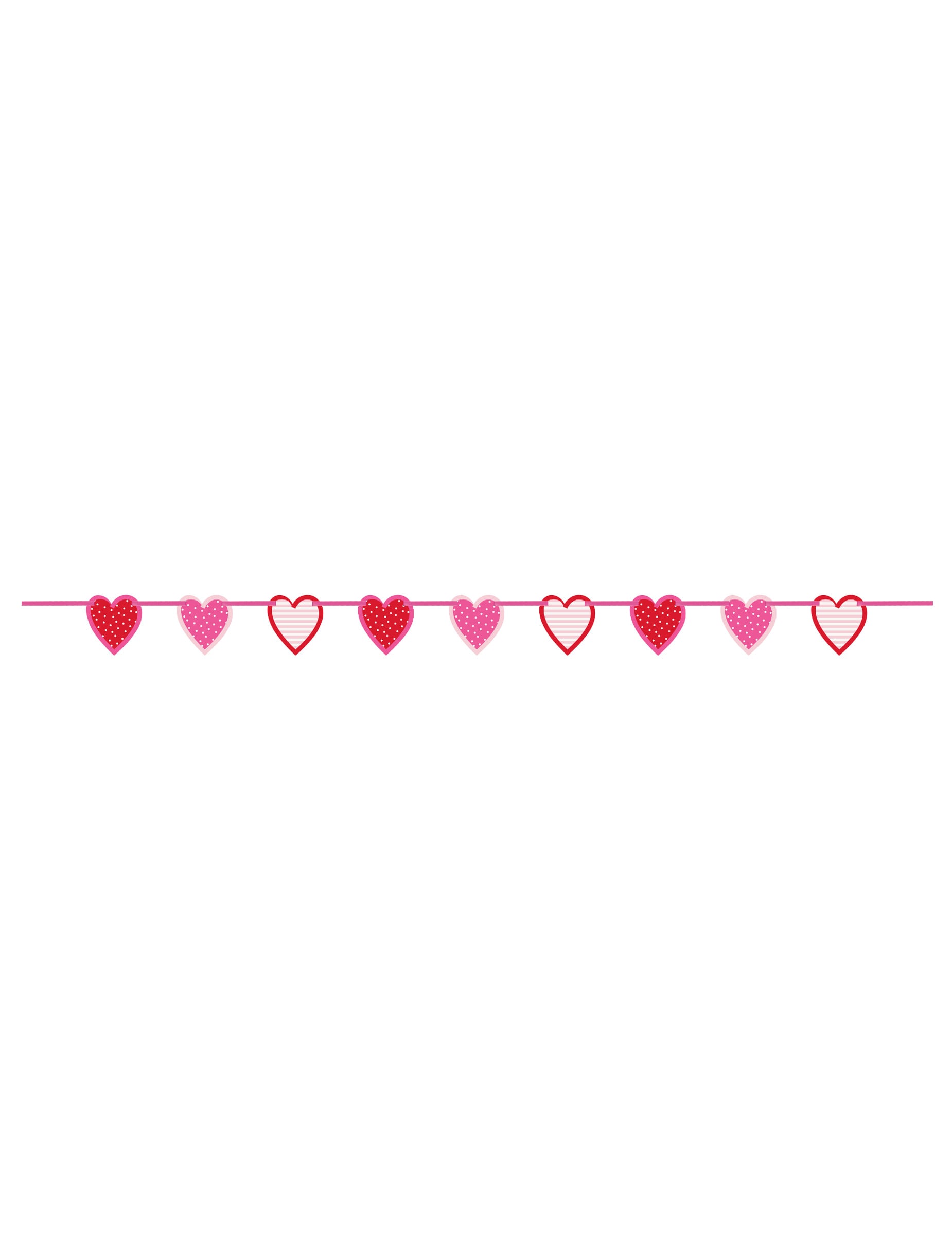 Vue d'ensemble de la guirlande coeurs à motifs