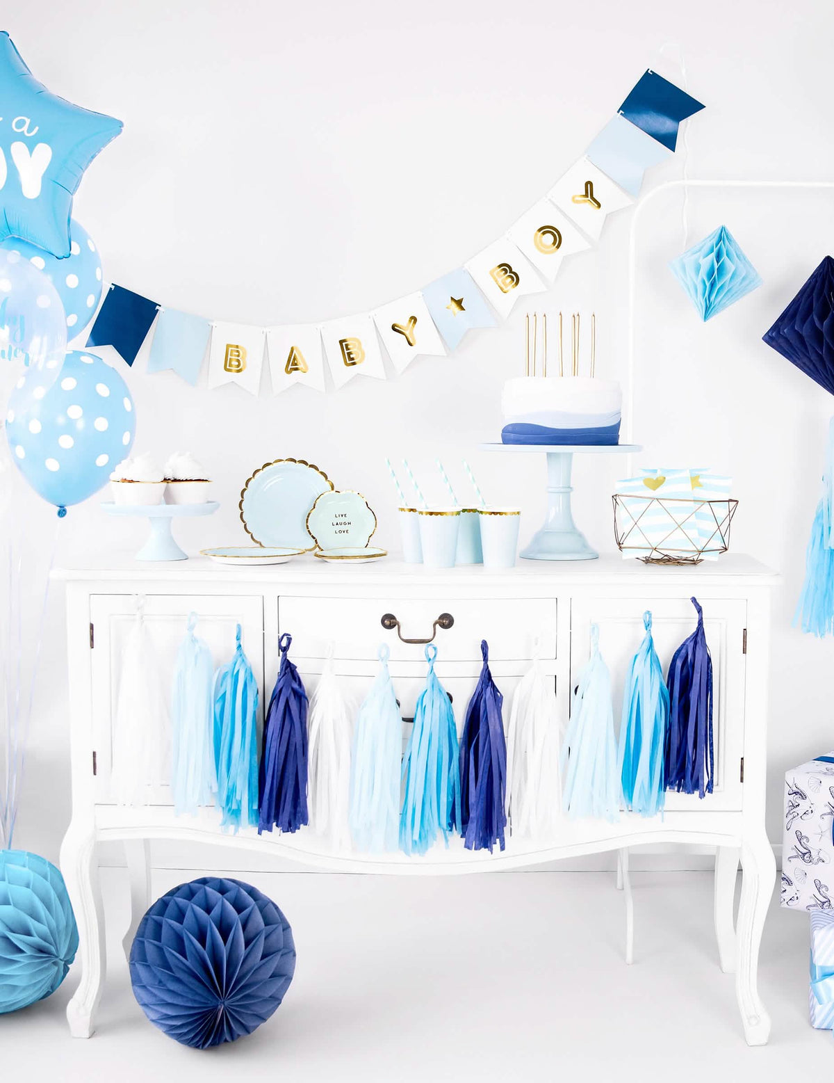 Décoration de buffet de la guirlande à fanions Baby Boy