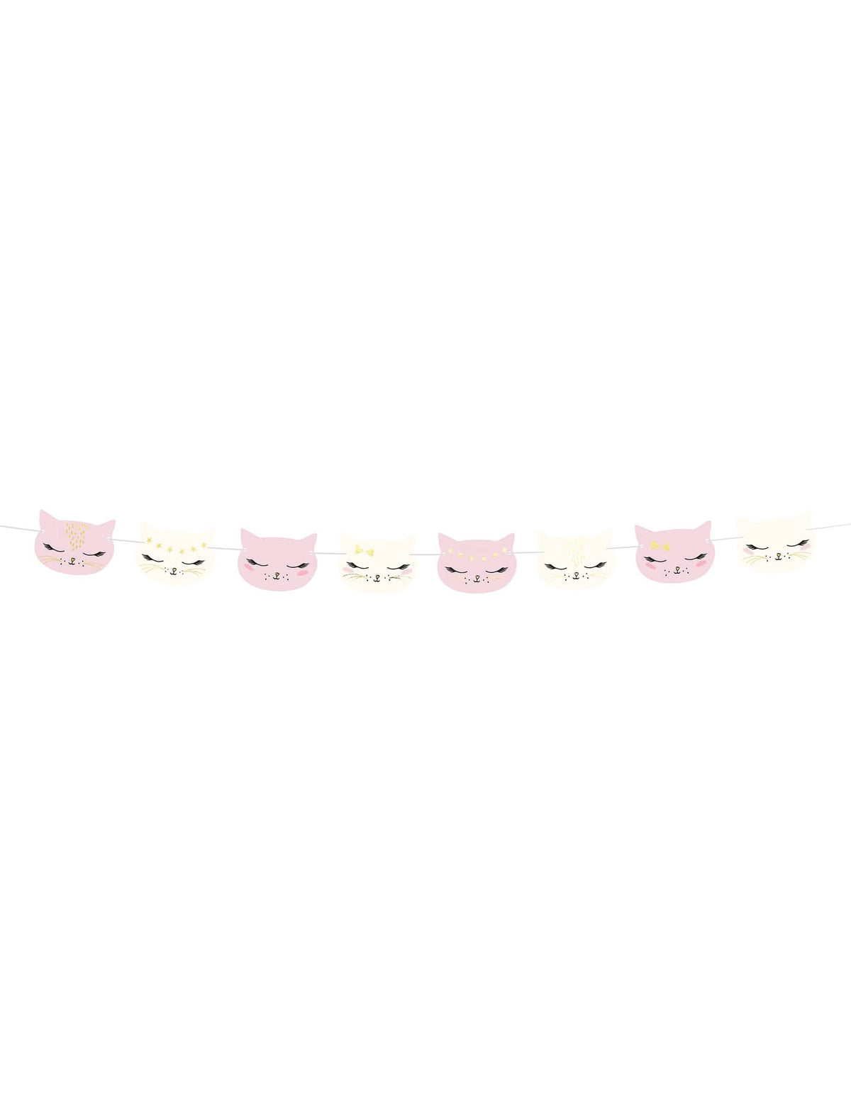 Guirlande en carton chaton pour enfant rose et blanc