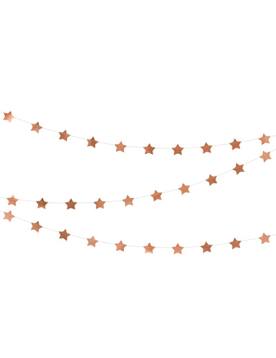 Guirlande en carton étoiles métallisées pour Noël rose gold