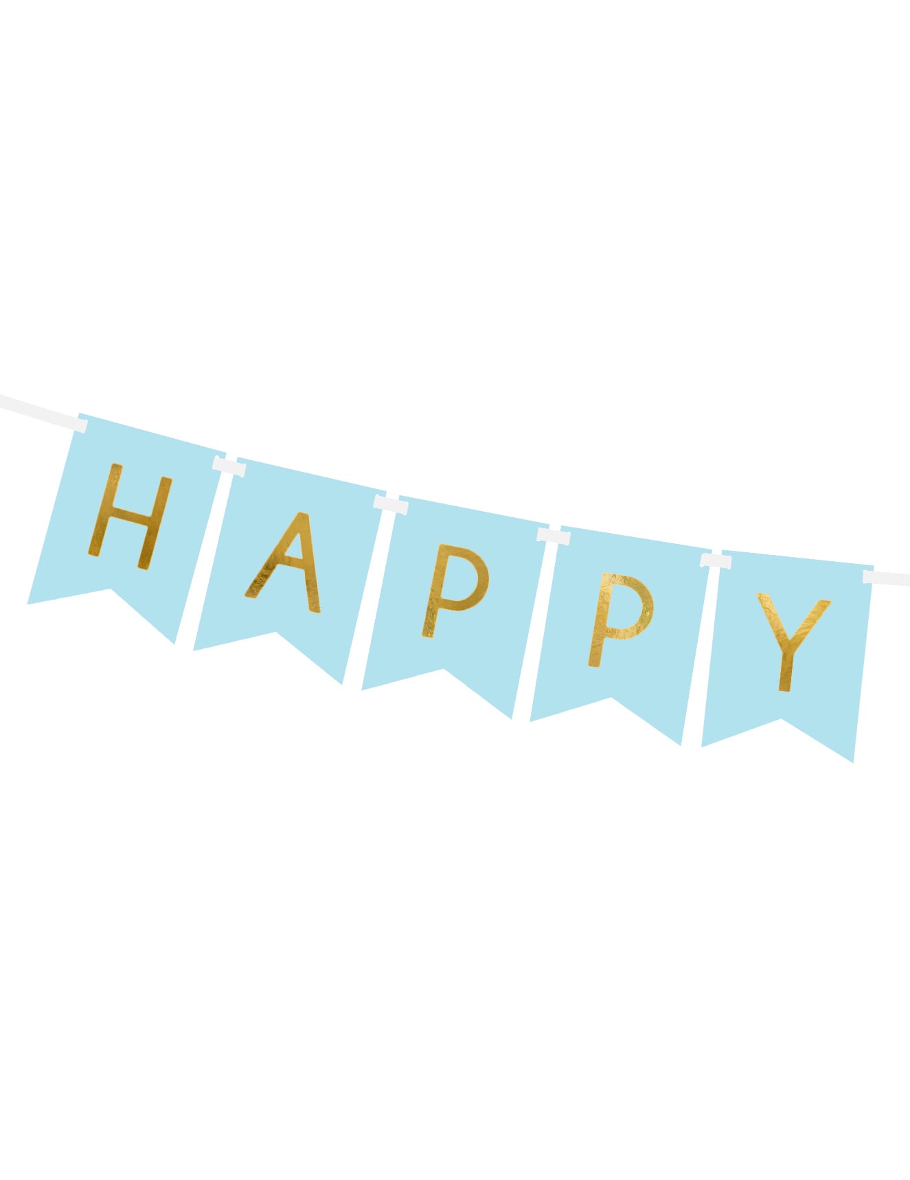 Détail du mot Happy de la guirlande en carton Happy Birthday pour anniversaire