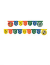 Guirlande en carton Happy Birthday Harry Potter pour anniversaire multicolore aux blasons des maisons