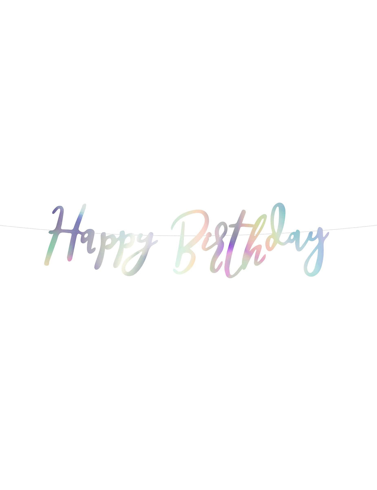 Guirlande en carton Happy Birthday pour fête iridescent