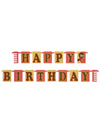Guirlande Happy Birthday Harry Potter pour anniversaire rouge et or style kawaii