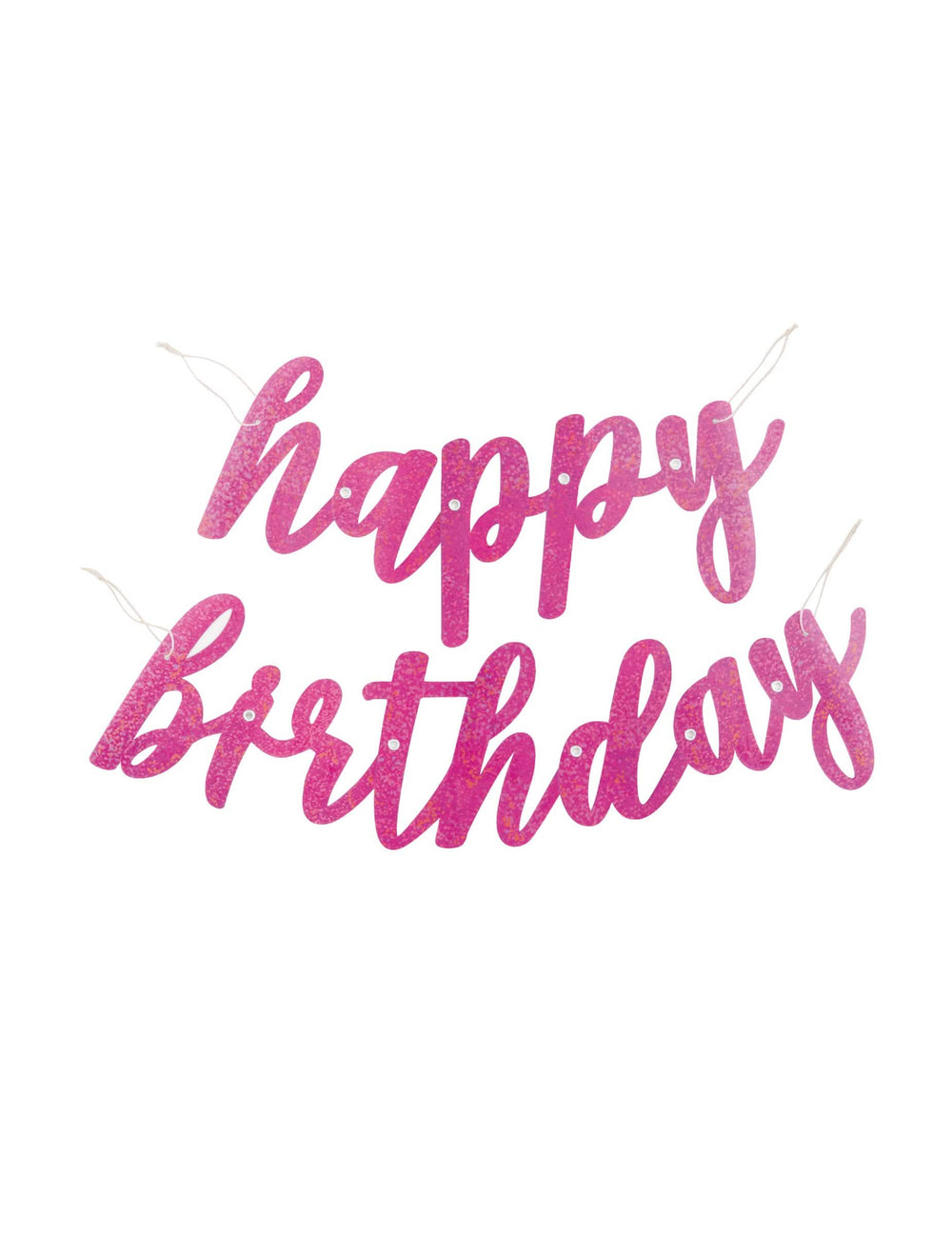 Guirlande en carton Happy Birthday pour anniversaire rose pailleté