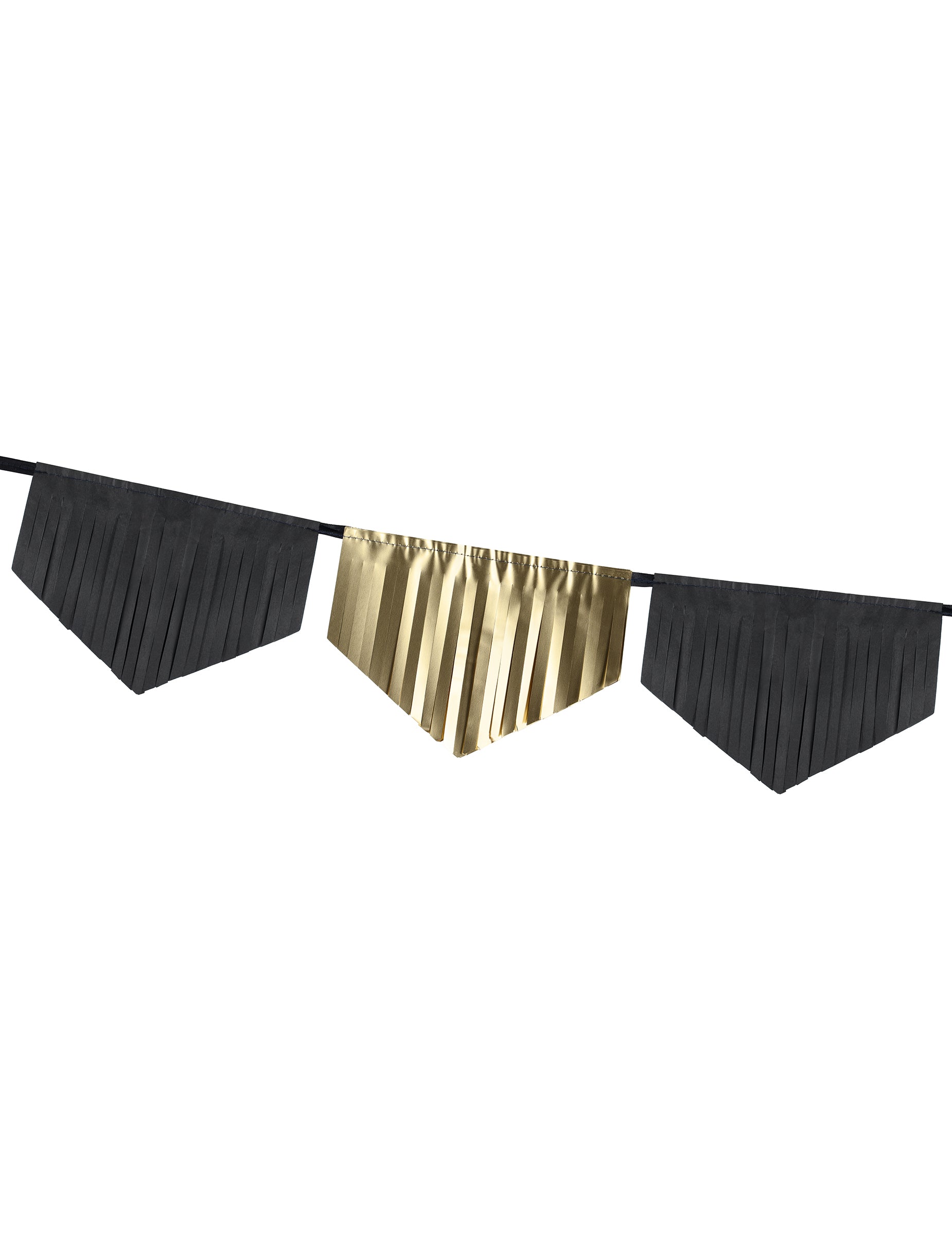 Détail des franges de la guirlande en papier à franges anniversaire