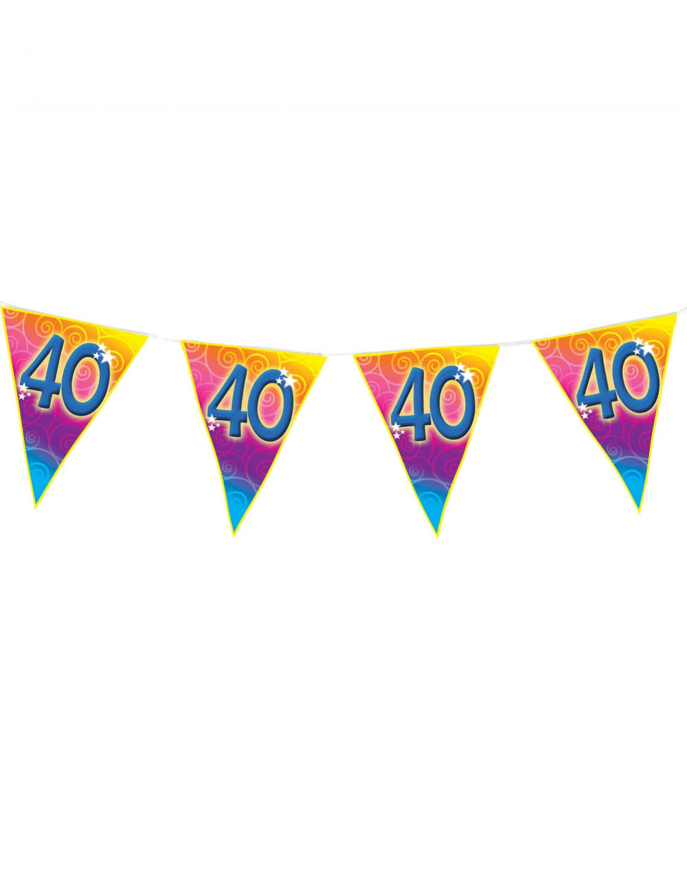Viirinauha 40 vuotta synttärit monivärinen sinisillä numeroilla