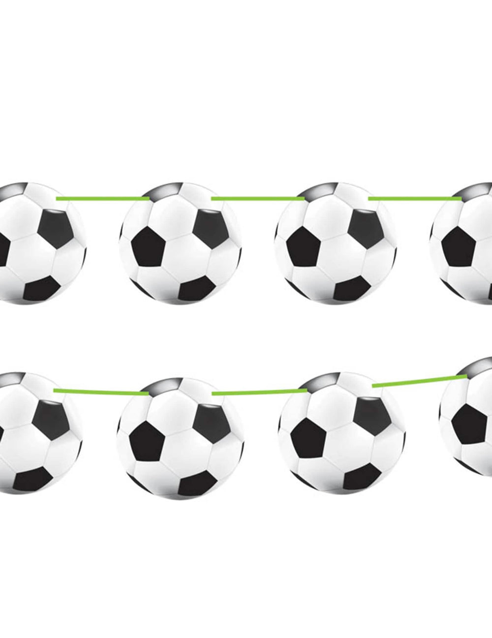 Guirlande fanions football pour fête noir et blanc 10 mètres